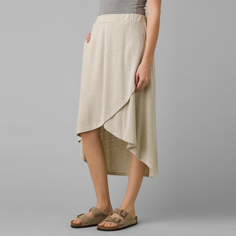 prAna Tidal Wave Skirt Women’s Oatmeal Casual Stretch Skirt Small